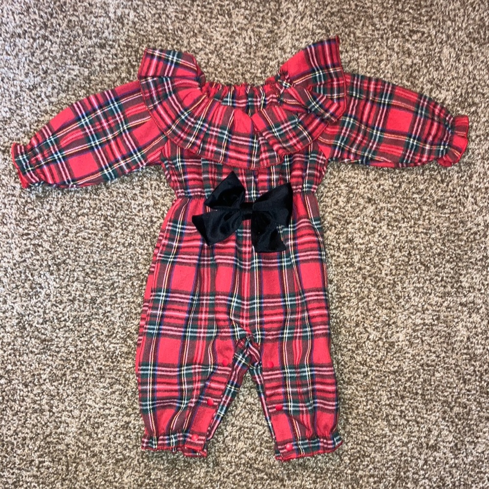 New Baby Girl Plaid Romper